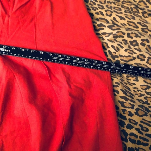 CALI 1850 large red linen look wide slit leg pant wrap effect NWOT - Picture 13 of 16